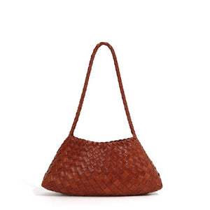 Artisanal Weave Leather Shoulder Handbag - Perimade & Co.