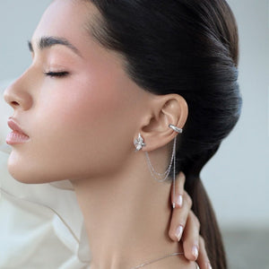 Asymmetric Bird Chain Ear Cuff Stud Earrings - Perimade & Co.