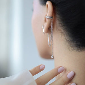 Asymmetric Bird Chain Ear Cuff Stud Earrings - Perimade & Co.