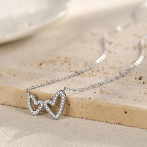 Asymmetric Heart Pave CZ Pendant Necklace - Perimade & Co.