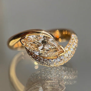 Asymmetric Marquise Bypass Cocktail Ring - Perimade & Co.