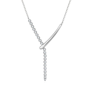 Asymmetric Moissanite Bar Drop Y Necklace - Perimade & Co.