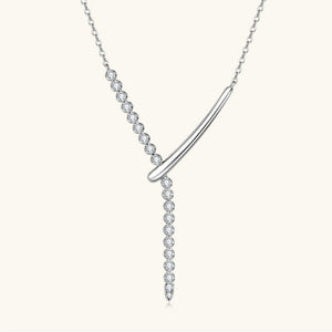Asymmetric Moissanite Bar Drop Y Necklace - Perimade & Co.