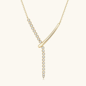 Asymmetric Moissanite Bar Drop Y Necklace - Perimade & Co.