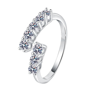 Asymmetric Moissanite Bypass Eternity Ring - Perimade & Co.