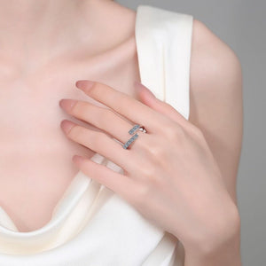 Asymmetric Moissanite Bypass Eternity Ring - Perimade & Co.