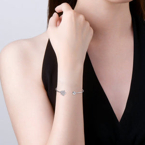 Asymmetric Moissanite Flower Cuff Bracelet - Perimade & Co.