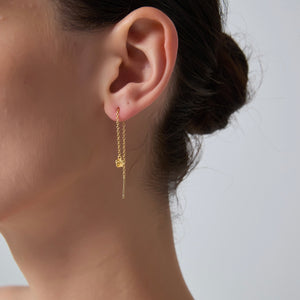 Rose Flower Dangle Drop Threader Earrings