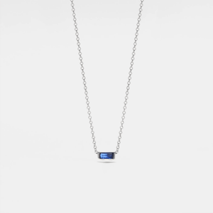 Baguette Cut Birthstone Layering Necklace - Perimade & Co.