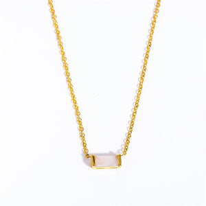 Baguette - Cut Birthstone Pendant Necklace - Perimade & Co.