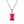 Necklace with a pink gemstone pendant on a white background