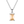 Silver necklace with a peach-colored gemstone pendant on a white background