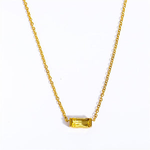 Baguette - Cut Birthstone Pendant Necklace - Perimade & Co.