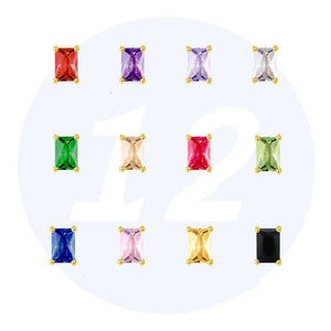 Baguette - Cut Birthstone Pendant Necklace - Perimade & Co.