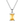 Silver necklace with a yellow gemstone pendant on a white background