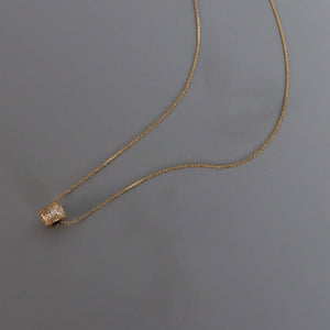 Baguette CZ Barrel Cylinder Pendant Necklace - Perimade & Co.