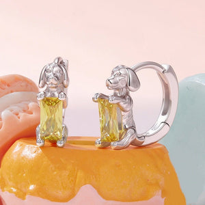 Baguette CZ Cute Animal Huggie Hoop Earrings - Perimade & Co.
