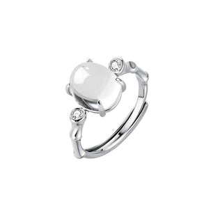 Bamboo Joint Clear Stone Stacking Open Ring - Perimade & Co.