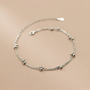 Bead Double Chain Ankle Bracelet Anklet - Perimade & Co.