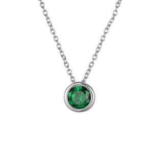 Birthstone Circle Charm Pendant Necklace - Perimade & Co.