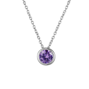 Birthstone Circle Charm Pendant Necklace - Perimade & Co.