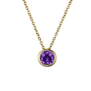 Birthstone Circle Charm Pendant Necklace - Perimade & Co.