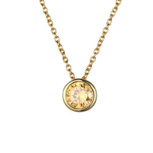 Birthstone Circle Charm Pendant Necklace - Perimade & Co.