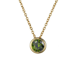 Birthstone Circle Charm Pendant Necklace - Perimade & Co.