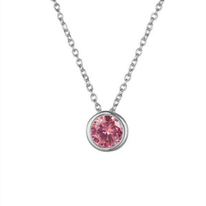 Birthstone Circle Charm Pendant Necklace - Perimade & Co.