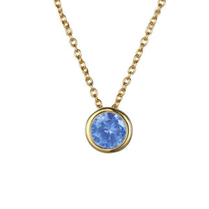 Birthstone Circle Charm Pendant Necklace - Perimade & Co.