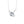 Silver necklace with a circular pendant on a white background
