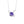 Silver necklace with a purple heart-shaped gemstone on a white background