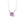 Necklace with a pink heart-shaped gemstone on a white background