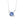Silver necklace with a blue gemstone pendant on a white background