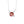 Silver necklace with a red gemstone pendant on a white background