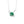 Silver necklace with a green gemstone pendant on a white background