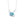 Silver necklace with a blue gemstone pendant on a white background
