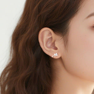Black CZ Eye Kitty Cat Tail Ear Jacket Earrings - Perimade & Co.