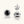 Pair of black gemstone earrings with silver settings on a white background