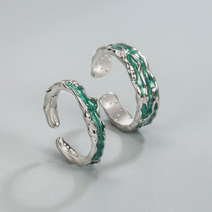 Blue Aurora Matching Couple Stacking Ring - Perimade & Co.