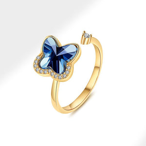 Blue Butterfly Anxiety Fidget Spinner Ring - Perimade & Co.