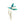 Jewelry brooch with blue leaves, white flower, and pearl on a white background