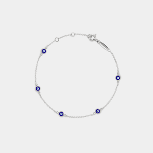 Blue Evil Eye Station Charm Beach Anklet - Perimade & Co.
