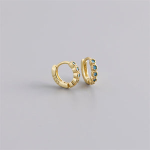 Blue Gemstone Boho Huggie Hoop Earring - Perimade & Co.