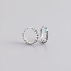 Blue Gemstone Boho Huggie Hoop Earring - Perimade & Co.
