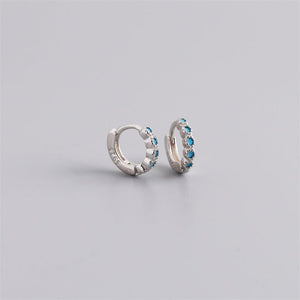 Blue Gemstone Boho Huggie Hoop Earring - Perimade & Co.
