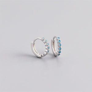 Blue Gemstone Boho Huggie Hoop Earring - Perimade & Co.