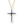 Gold cross necklace with blue stones on a white background