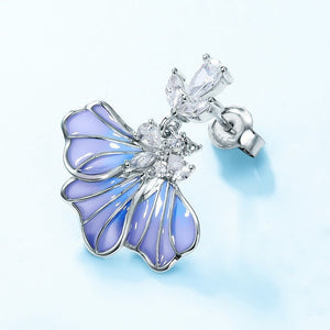 Blue Iris Flower Statement Drop Earrings - Perimade & Co.