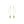 Gold leaf-shaped earrings on thin chains against a white background